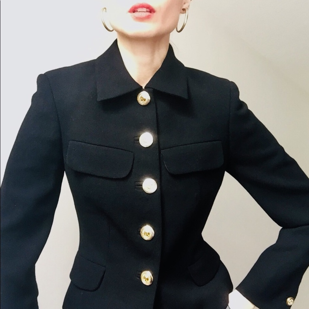 VERSACE Rare Vintage Versus Wool Fitted Blazer